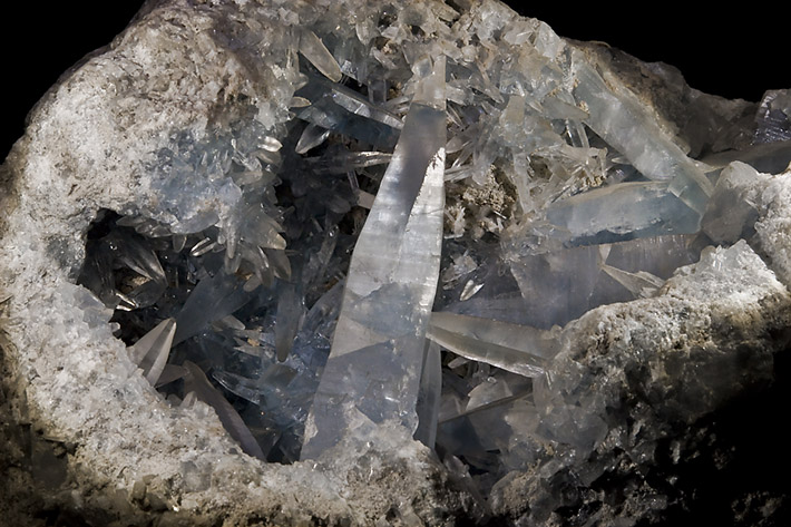 Whole nodule with blue celestine crystals from Sakoany on Madagascar