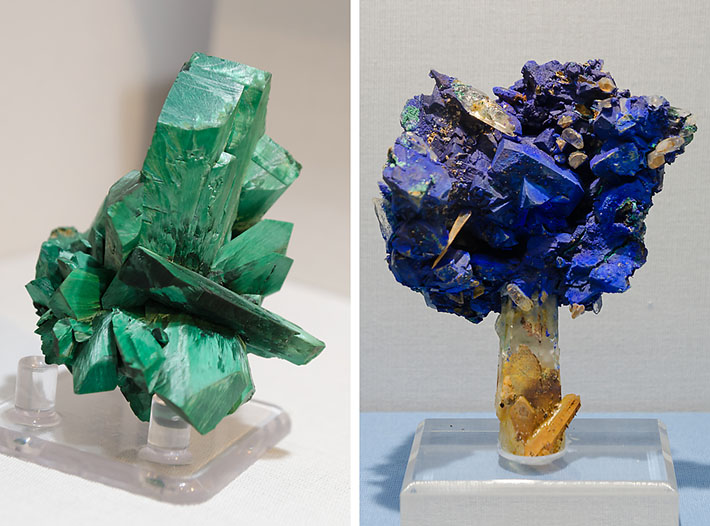 Malchite, azurite, tetrahedrite pseudomorphs
