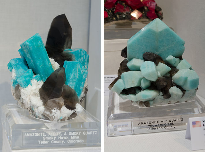 Amazonite and smoky quartz clusters from Colorado, USA