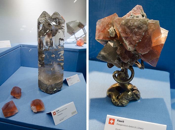 Smoky quartz and fluorite from Planggenstock, Switzerland